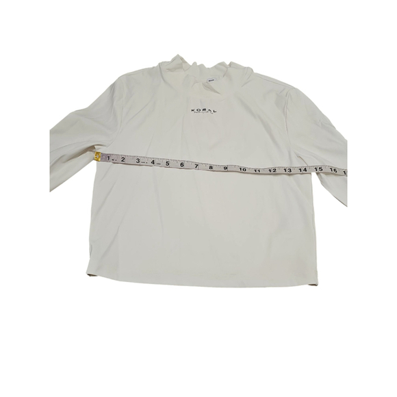 KORAL LUCA BLACKOUT LONG SLEEVE CROP TOP White Sz M - Picture 8 of 10